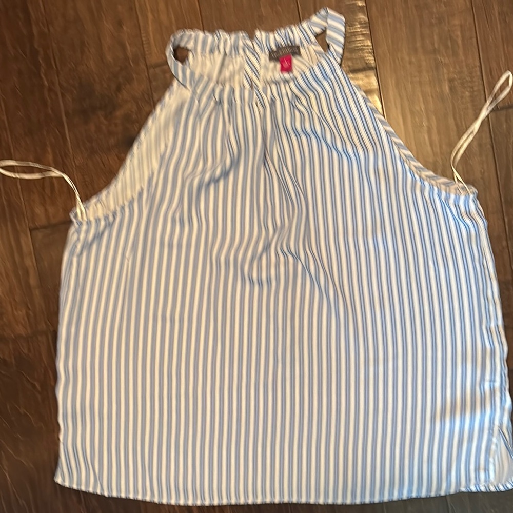 Vince Camuto Striped halter top in Blue and White